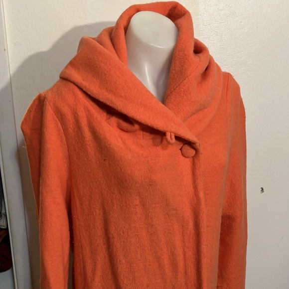 100% wool Anthropologie Moth long cape / sweater coat with hood Medium - Picture 2 of 15